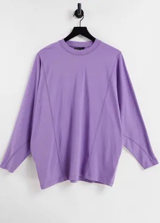 Фиолетовый лонгслив в стиле oversized с рукавами «летучая мышь» ASOS DESIGN-Фиолетовый цвет