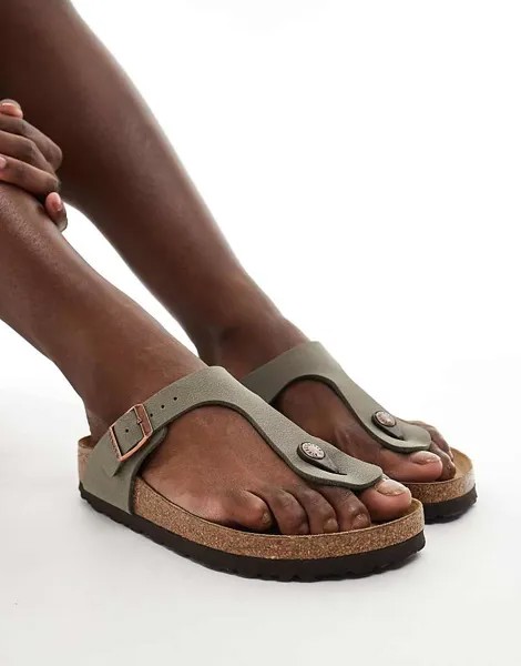 Birkenstock – Gizeh – Зеленые босоножки материал Birko-Flor