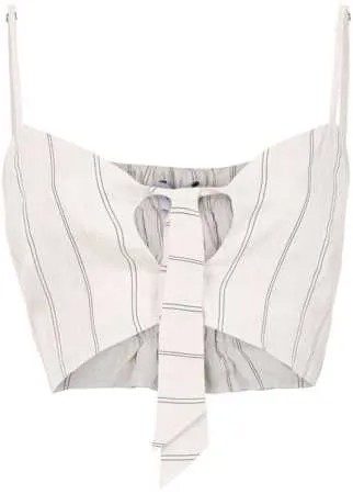Olympiah Fiora linen cropped top