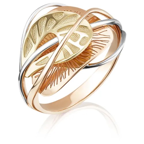 PLATINA jewelry Золотое кольцо с лазерной гравировкой 01-5088-00-000-1113-48, размер 18,5