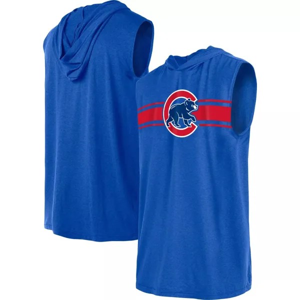 Мужской пуловер без рукавов New Era Royal Chicago Cubs с капюшоном