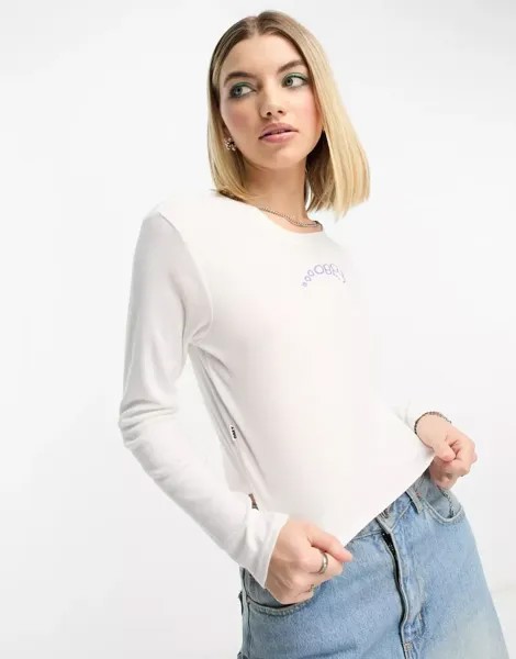 Белый укороченный топ с длинными рукавами Obey Chloe