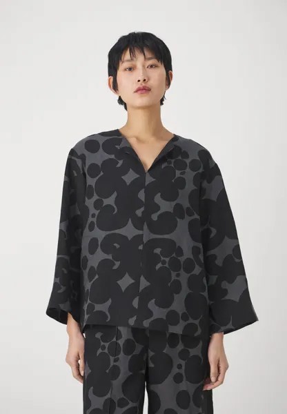 Широкая рубашка манга Marimekko VOLUUTTA PIENI KEIDAS BLOUSE, цвет black/dark grey