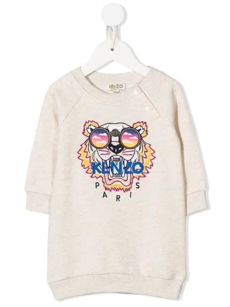Kenzo Kids платье-толстовка с вышивкой Tiger