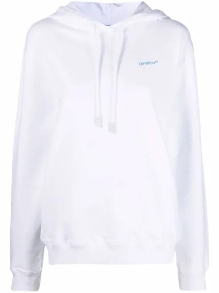 Off-White худи с кулиской и логотипом
