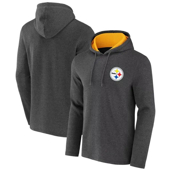 Мужская коллекция NFL x Darius Rucker от Fanatics Heathered Charcoal Pittsburgh Steelers вафельный вязаный пуловер с капюшоном