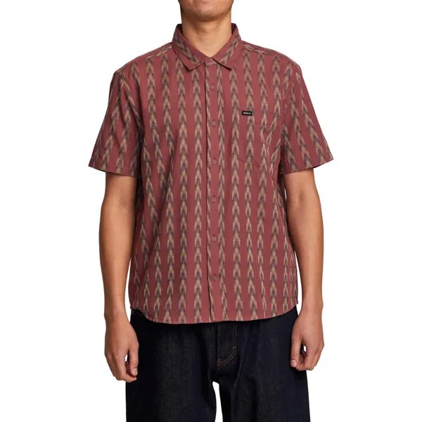 Рубашка RVCA Upwards Ikat Short-Sleeve, цвет Oxblood Red