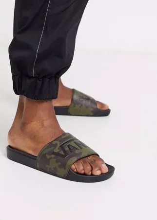Шлепанцы с камуфляжным принтом Vans-Черный