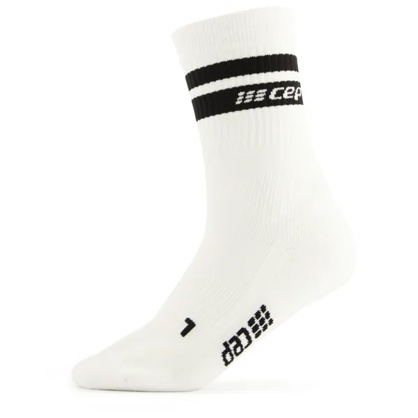 Компрессионные носки Cep Women's Classic 80's Socks Mid Cut, цвет White/Black