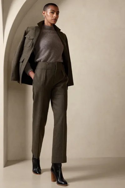 Прямые брюки Nessa Banana Republic, зеленый
