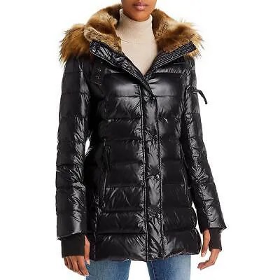 Женская черная куртка-пуховик Aqua с отделкой из искусственного меха для холодной погоды M BHFO 4910
