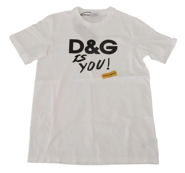 DOLCE - GABBANA Детская футболка белая D-G Is You Cotton Crewneck s.Tag 12 200долл. США