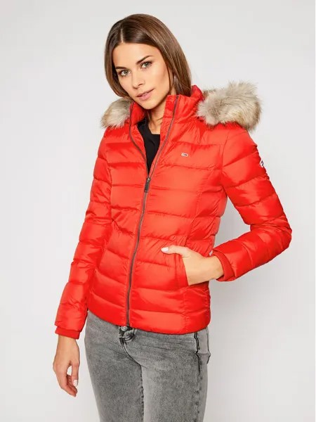 Пуховик узкого кроя Tommy Jeans, красный