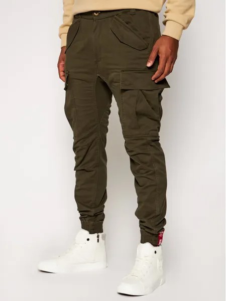 Джоггеры зауженного кроя Alpha Industries, зеленый