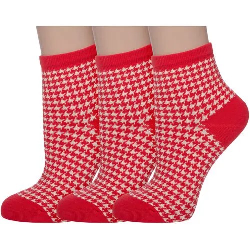 Носки AKOS, 3 пары, размер 23-25, красный