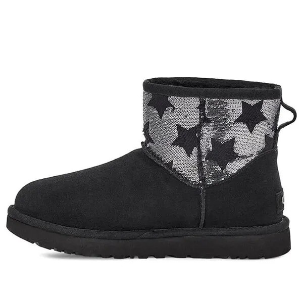 Зимние ботинки классические мини блестки звезды звезда Ugg, черный