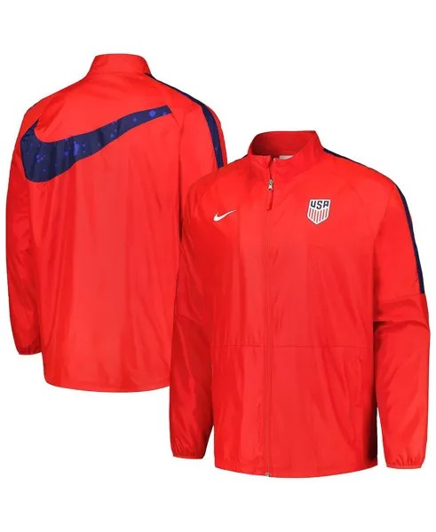 Мужская красная куртка с молнией во всю длину USMNT 2023 Academy AWF реглан Nike
