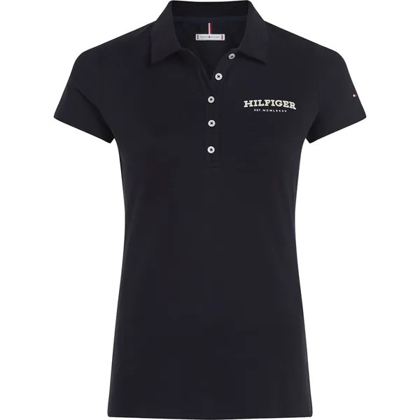 Поло с коротким рукавом Tommy Hilfiger Monotype Flock, черный