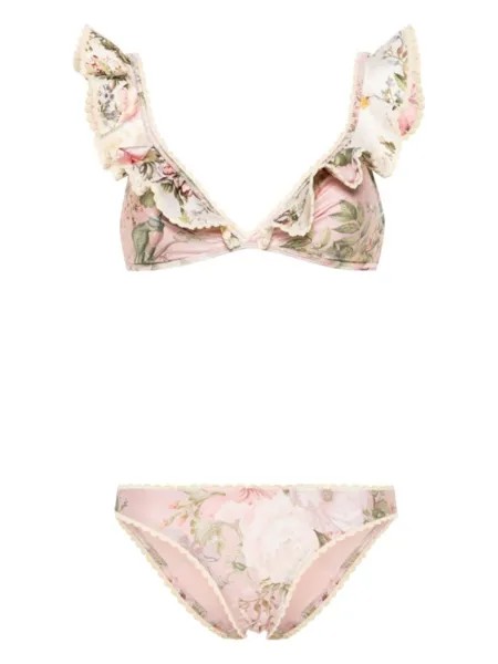 ZIMMERMANN бикини Waverly в технике кроше, розовый