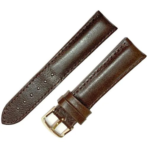 Ремешок 2008-02 М (кор) Druid Коричневый объемный кожаный ремень для наручных часов из натуральной кожи 20 мм матовый гладкий