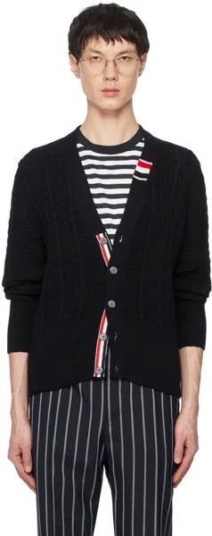 Темно-синий вязаный кардиган Thom Browne