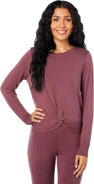 Толстовка LAmade Chloe Twist Front Pullover Sweatshirt in Lightweight Modal Terry, коричневый
