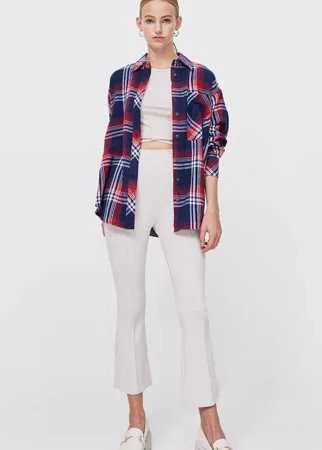 Stradivarius Рубашка В Клетку Морской Синий Xs
