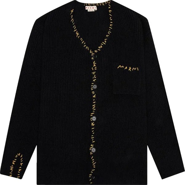 Кардиган Marni Long-Sleeve V-Neck Cardigan 'Black', черный