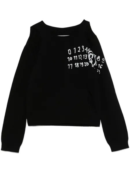 MM6 Maison Margiela свитер с принтом, черный