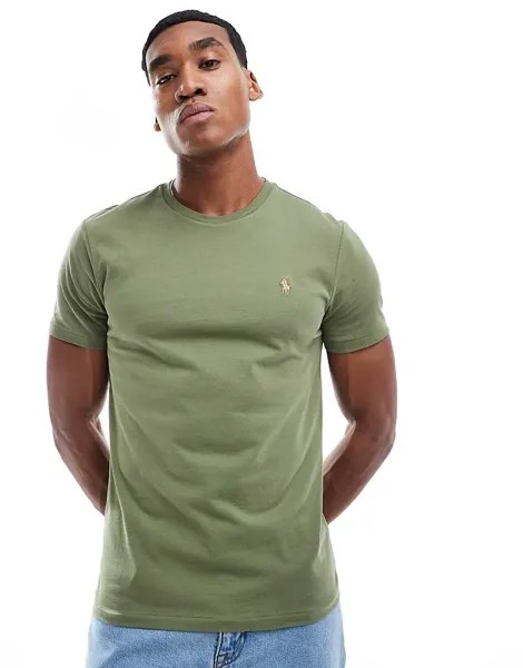 Зеленая футболка с логотипом Polo Ralph Lauren