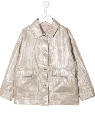 Brunello Cucinelli Kids вощеная куртка