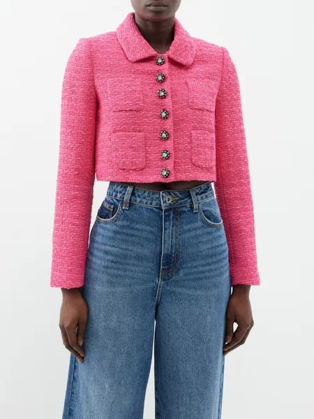 Укороченная куртка-букле Self-Portrait, розовый