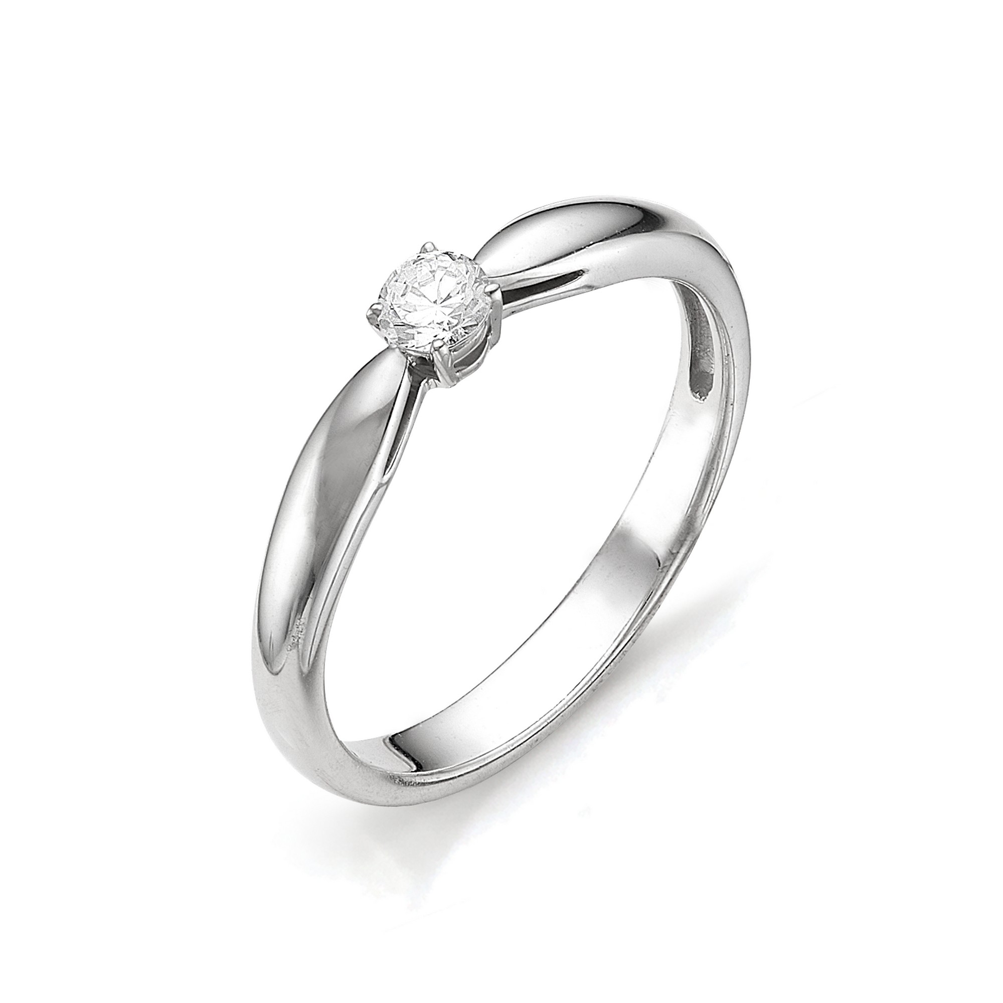 Кольцо женское АЛЬКОР 12063-200 из золота, бриллиант, р. 16