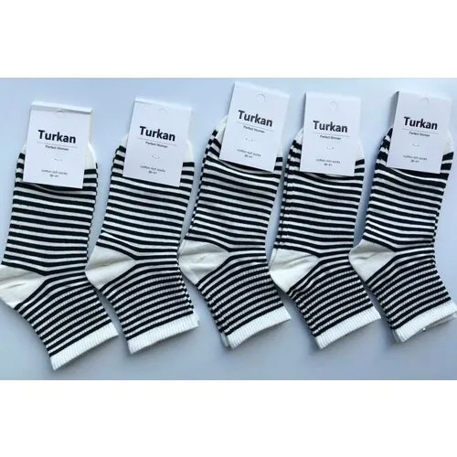 Носки Turkan, 5 пар, размер 36-41, белый, черный