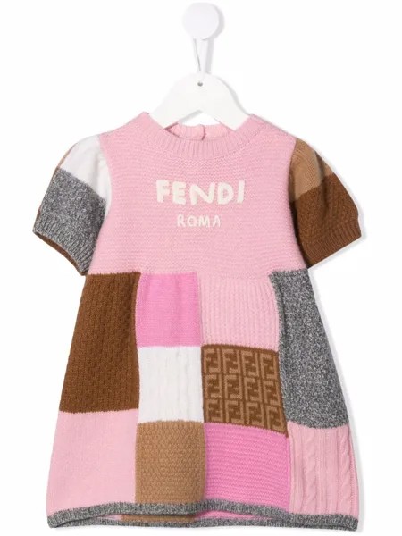 Fendi Kids платье в технике пэчворк