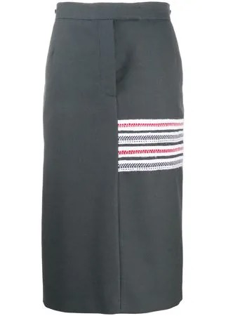 Thom Browne юбка миди с полосками 4-Bar