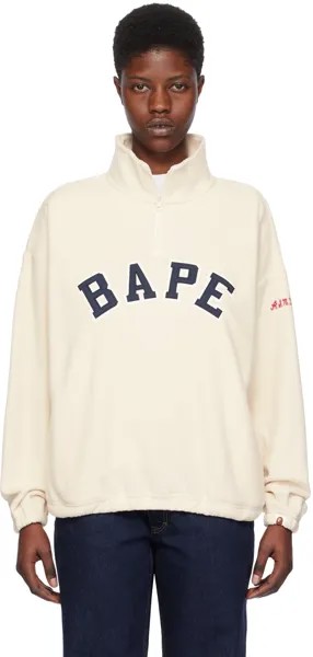Белый свитшот на молнии Bape