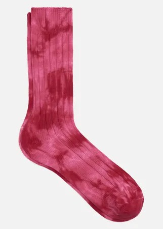 Носки Stussy Dyed Ribbed Crew, цвет розовый, размер 40-46 EU