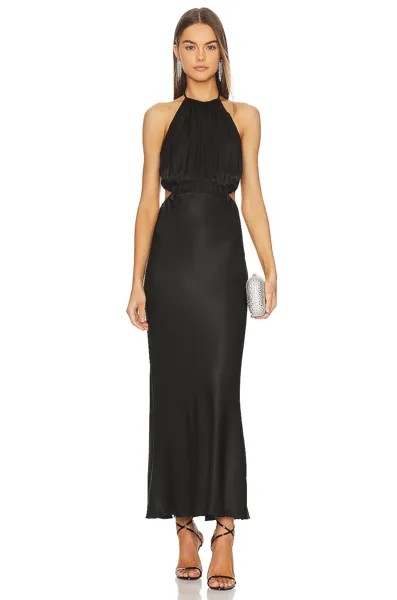 Платье миди Shona Joy Angelica Ruched Open Back, черный