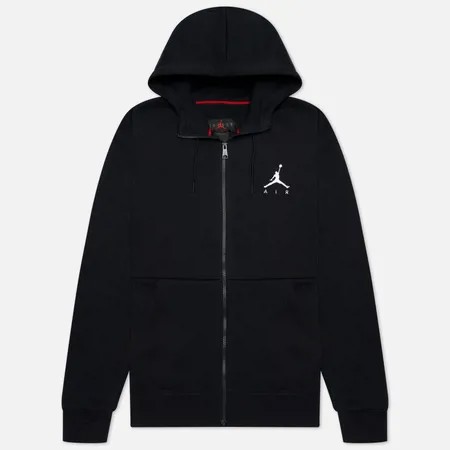 Мужская толстовка Jordan Jumpman Air Fleece Full-Zip Hoodie, цвет чёрный, размер XS
