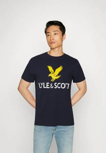 Футболка с принтом Lyle & Scott, темно-синий