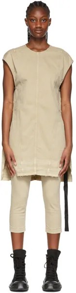 Бежевое мини-платье Kuntrol Rick Owens Drkshdw