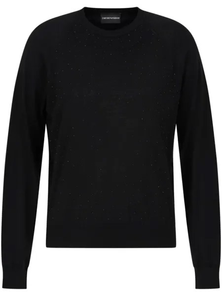 Emporio Armani джемпер с вышивкой, черный