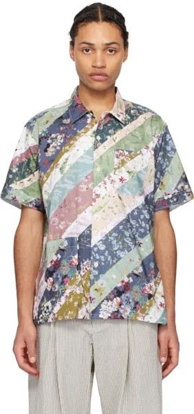 Разноцветная рубашка с цветочным принтом Engineered Garments, цвет Navy