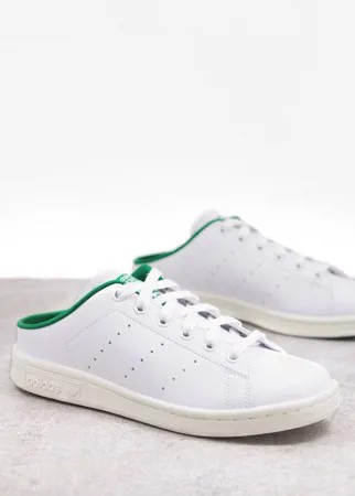 Белые кроссовки-мюли с зеленой вставкой из экологичных материалов adidas Originals Stan Smith-Серый