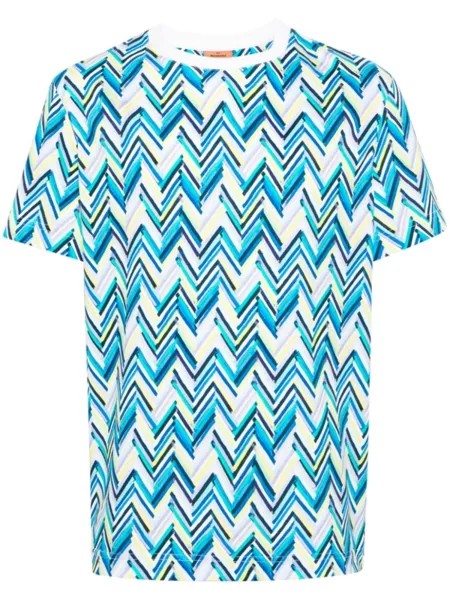Missoni футболка с узором шеврон, синий
