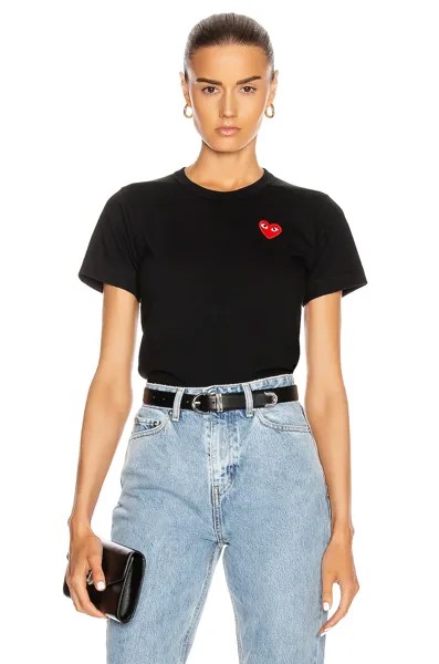 Футболка Comme des Garçons Jersey Red Emblem, черный