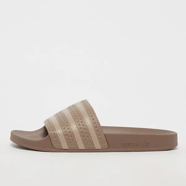 Шлепанцы adilette Badelatschen adidas Originals, цвет chalky brown/trace khaki/chalky brown