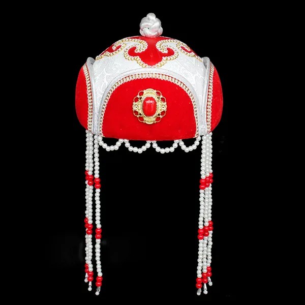 Красная монгольская шляпа для девочек, красивые аксессуары для костюмов монгольской принцессы