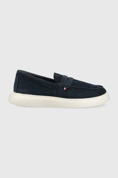 Замшевые мокасины HYBRID LOAFER Tommy Hilfiger, темно-синий